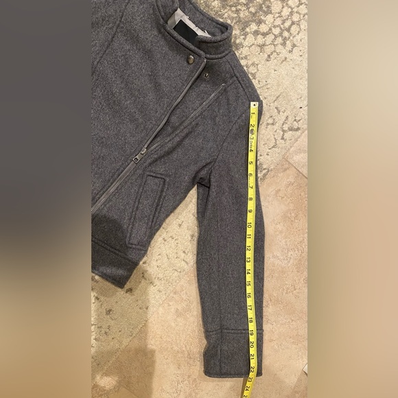 Banana Republic Italian Melton Moto Jacket Dark Charcoal Gray - Picture 12 of 12